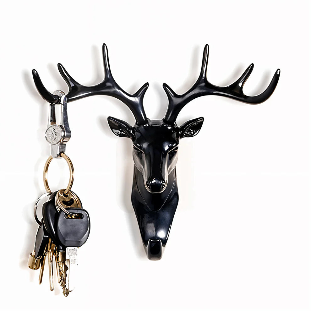 Wall Hook Self Adhesive Heavy Duty | No Drill Key Holder Wall Hanger | Bathroom Kitchen Towel Hook Decorative Deer Hook