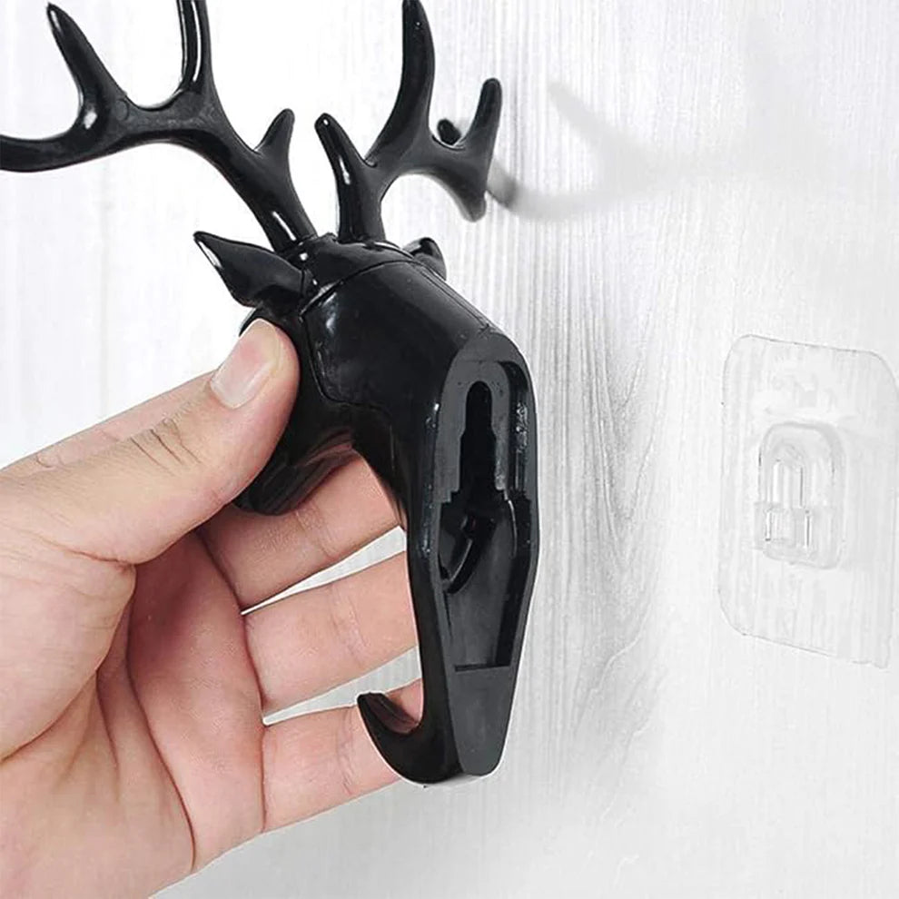 Wall Hook Self Adhesive Heavy Duty | No Drill Key Holder Wall Hanger | Bathroom Kitchen Towel Hook Decorative Deer Hook