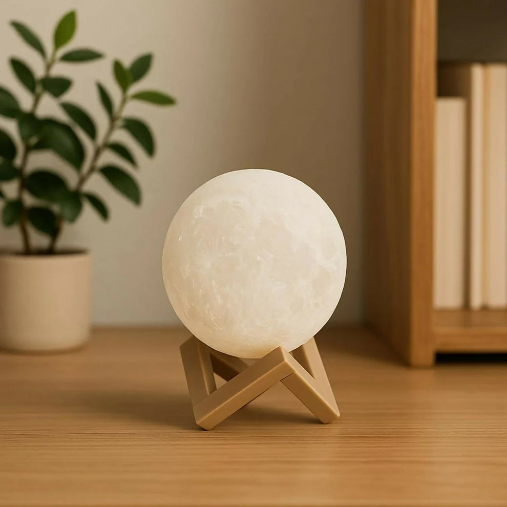 3D  Moon LampLED Night Light with Stand – Aesthetic Bedroom Decor Lamp | Romantic Gift for Couples