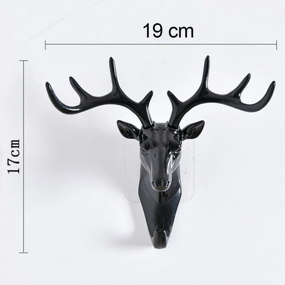 Wall Hook Self Adhesive Heavy Duty | No Drill Key Holder Wall Hanger | Bathroom Kitchen Towel Hook Decorative Deer Hook