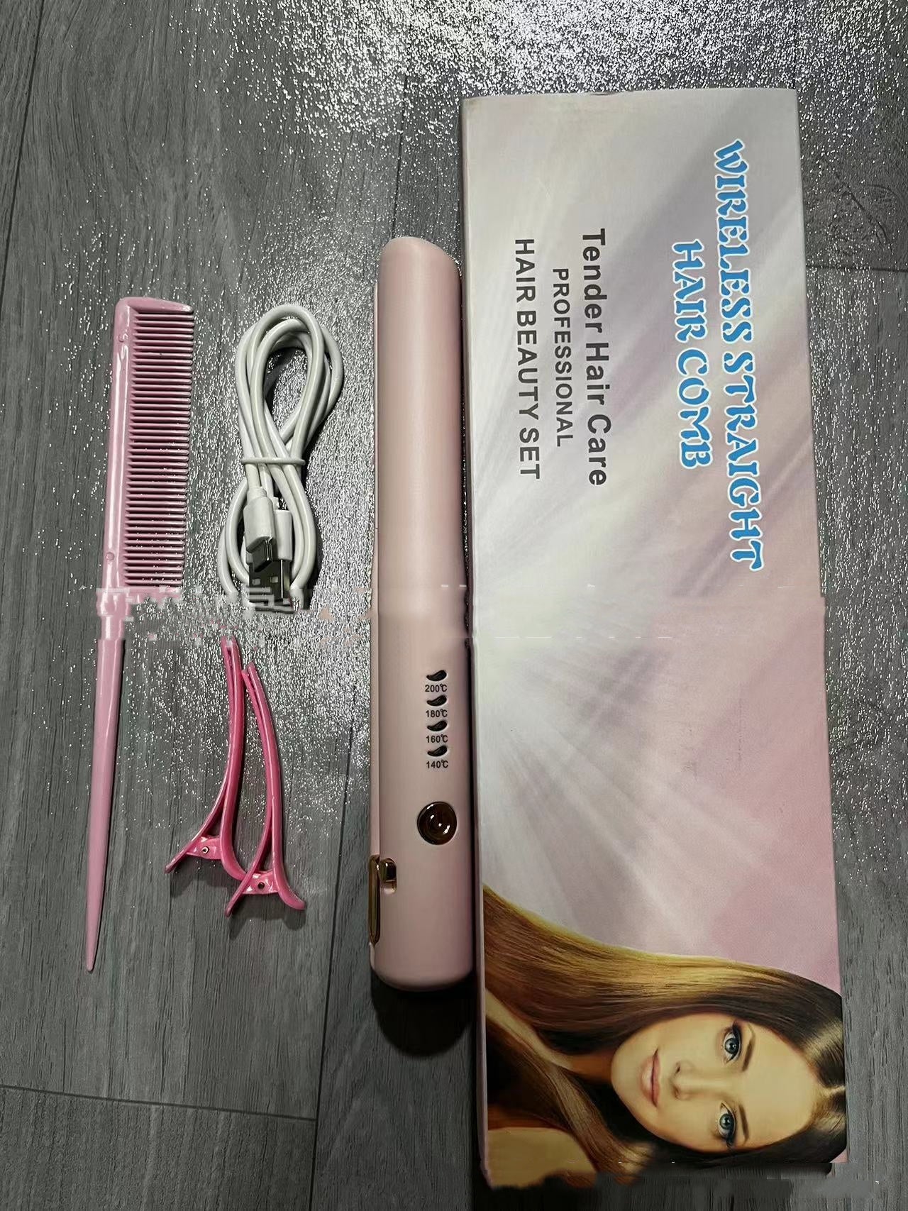 Mini Wireless Hair Straightener & Curler | Portable Rechargeable Styling Tool    (2-in-1 Mini Wireless Hair Styler)