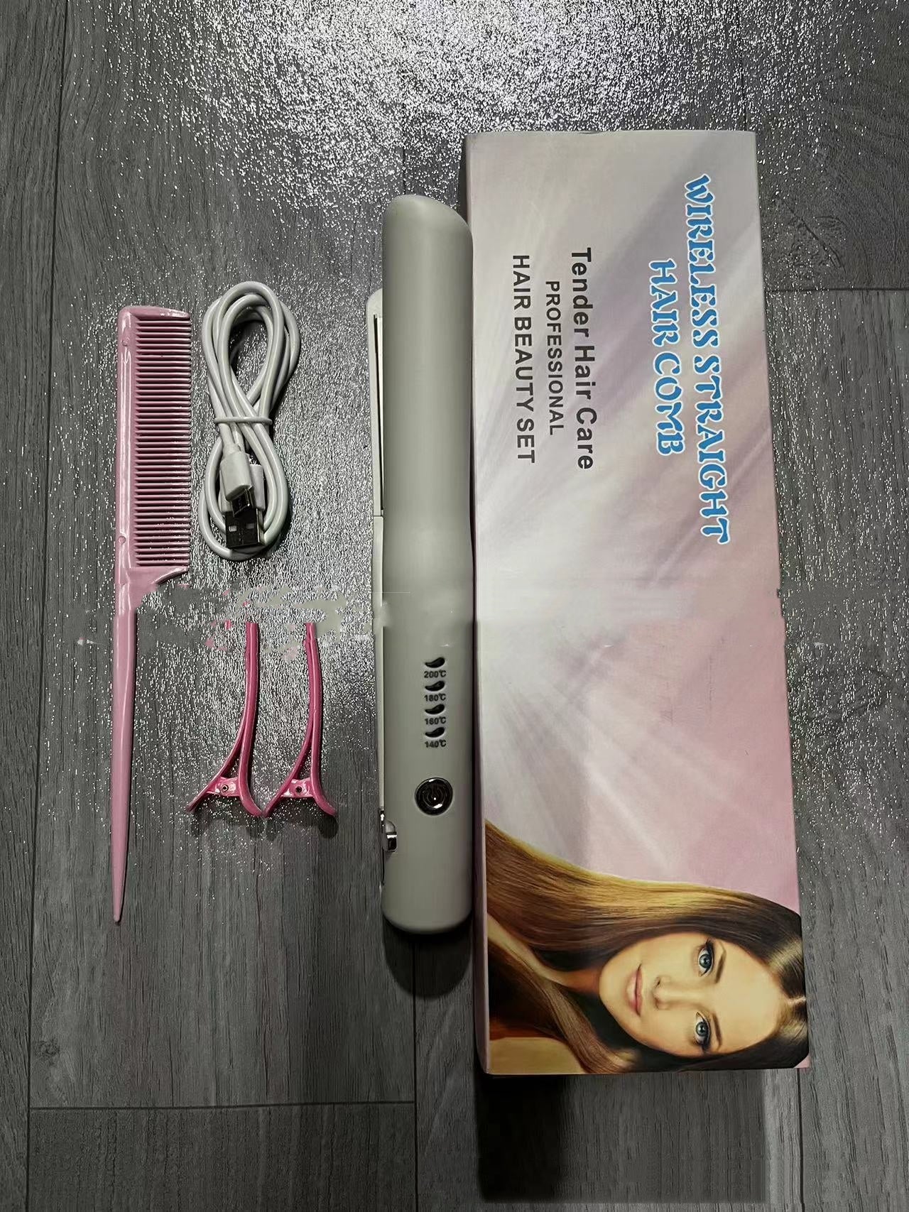 Mini Wireless Hair Straightener & Curler | Portable Rechargeable Styling Tool    (2-in-1 Mini Wireless Hair Styler)