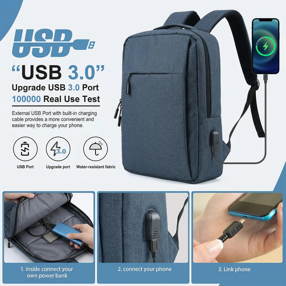 Laptop Backpack with USB Charging Port