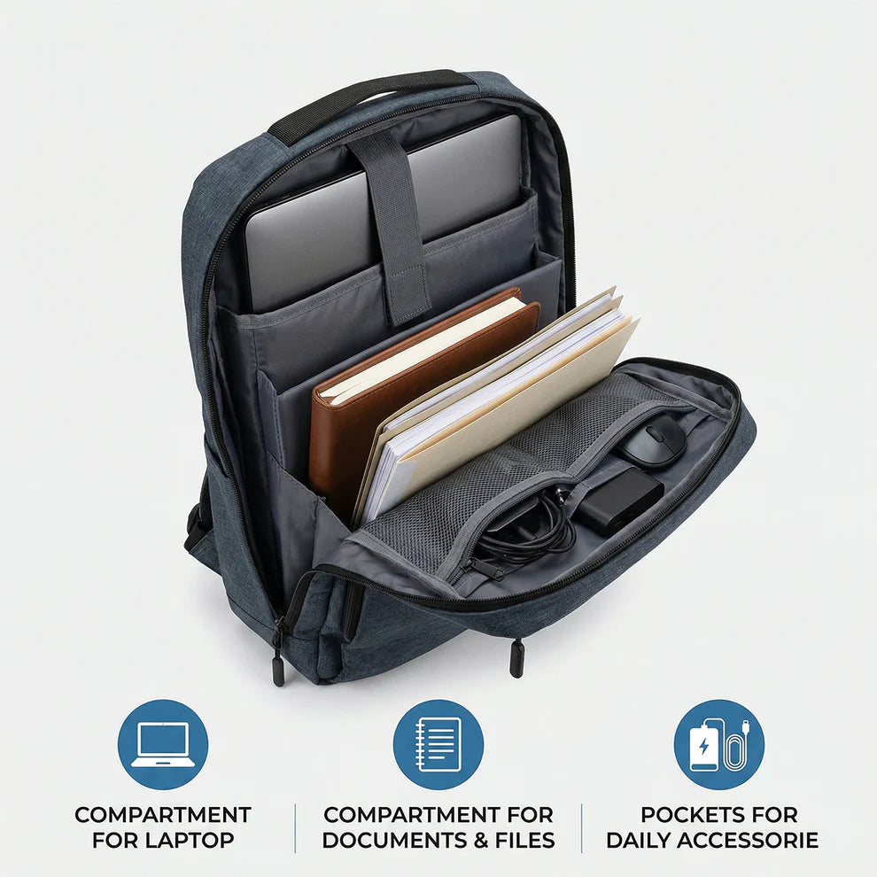 Laptop Backpack with USB Charging Port | Anti Theft Waterproof Travel Bag for Men Women